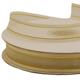 Vitalizart Nastro Di Organza 0,95 Cm X 27,4 M Verde & Crema & Oro