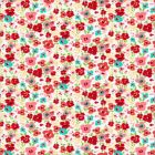 Micro Fibra Estampado Flor Mediana Rojo