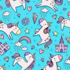 Silky Estampado 1.10 Unicornio Verde Agua