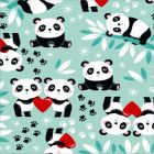 Silky Estampado 1.10 Oso Panda Verde Menta