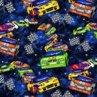 Silky Estampado 1.10 Coches Azul Marino