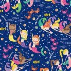 Silky Estampado 1.10 Sirenas Azul Marino