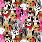Silky Estampado 1.10 Perros Negro