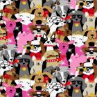 Silky Estampado 1.10 Perros Negro