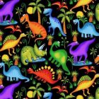 Silky Estampado 1.10 Dinosaurios Negro