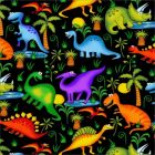 Silky Estampado 1.10 Dinosaurios Negro