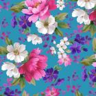 Silky Estampado 1.10 Flor Grande Azul Turqueza