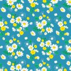 Silky Estampado 1.10 Flor Chica Azul Turqueza