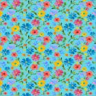 Silky Estampado 1.10 Flor Chica Azul Turqueza