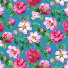 Silky Estampado 1.10 Flor Mediano Azul Turqueza