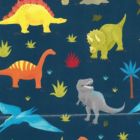 Franela Americana Dinosaurios Azul Marino