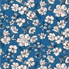 Gabardina Estampada Flor Chica Azul Rey