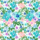 Brush Raya Estampado Flor Hawái Verde Agua