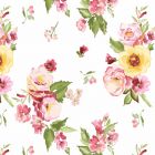 Linnen Estampado Flor Grande Blanco