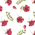 Linnen Estampado Flor Mediana Blanco