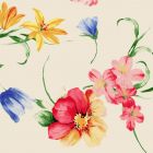 Linnen Estampado Flor Mediana Hueso