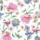Linnen Estampado Flor Grande Azul Celo