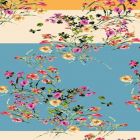 Linnen Estampado Flor Mediana Azul Cielo