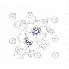 Manta para Bordar Flores Hueso