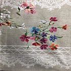Mantel Digital Flor Cenefa Cafe Beige