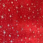 Organza Estrellas Liso Rojo