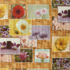 Plastico Fiestamesa Flores Café Kaki