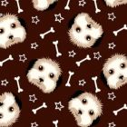 Polar Fleece Estampado Infantil Perro Hueso Café Chocolate