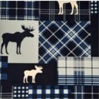 Polar Flannel Borrego Estampado zul Marino
