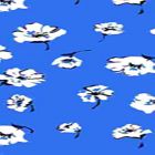 Rayon Chalis Flor Mediana Azul Rey