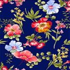 Rayon Chalis Flor Mediana Azul Marino