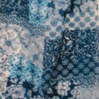 Rayon Flame Estampado Parche Azul Turquesa