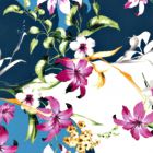 Rayon Flame Estampado Parche Azul Marino