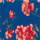 Faille Estampada 140 Flor Mediana Azul Rey