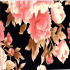 Shiffon Strech Estampado Flor Grande Negro