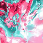 Shiffon Strech Estampado Abstracto Rosa Pastel