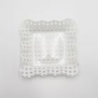 Recipiente de Plástico Blanco / Cuadros 18 x 18 x 4 cm