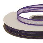 Listón de Organza con Orilla Metálica Morado-Oro #1.5