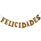 Letrero De Foami Diamantado Oro Mod.Felicidades