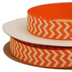 Listón Popotillo Estampado Chevron Naranja