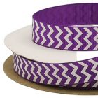 Listón Popotillo Estampado Chevron Morado