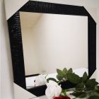 Espejo Decorativo Negro Cuadrado con Textura