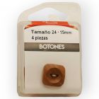 Botones en Cajita 15 mm Madera Natural Mod.1542428