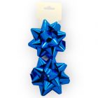 Moño para Regalo c/ adhesivo 4" Estrella Metálico Azul Rey