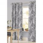 Cortina Decoración Minimat Estampado Arillos Ramas Gris Oxford
