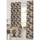 Cortina Decoración Minimat Estampado Arillos Flores Café Beige