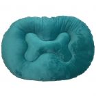 Cama para Mascota Ovalada Velour Chica Azul Turquesa