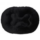 Cama para Mascota Ovalada Velour Chica Negro