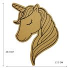 Figuras De Mdf Natural Unicornio Cabeza Med