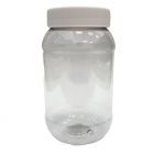 Tarro de Pet Transparente Con Tapa Blanca Redondo 500 ml