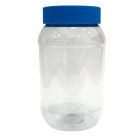 Tarro de Pet Transparente Con Tapa Azul Redondo 500 ml